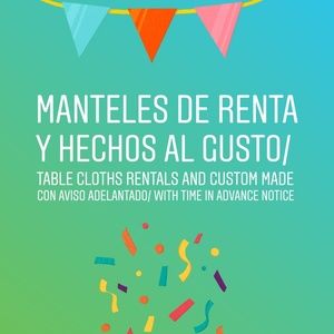 PARTY TABLE CLOTHS RENTALS AND CUSTOM MADE WITH TI